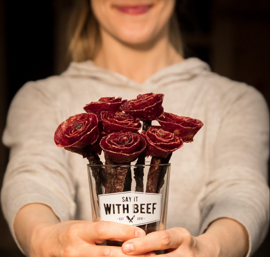 Beef Jerky Flower Bouquet (Mixed, Full Dozen)